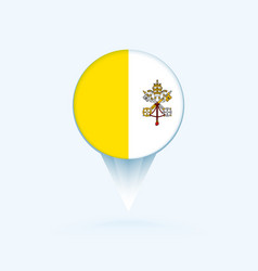 Map Pointer With Flag Of Vatican City