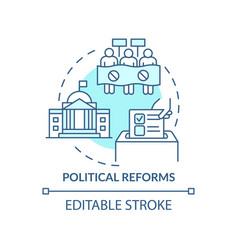 Political Reforms Turquoise Concept Icon