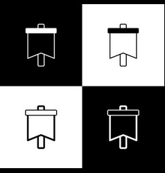 Set Flag Icon Isolated On Black And White