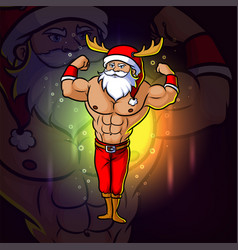 Young Santa With The Strong Body Esport Logo