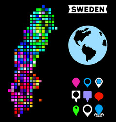 Colored Pixel Sweden Map