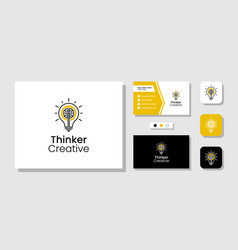 Creative Thinker Logo Design With Lightbulb