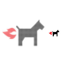 Halftone Dotted Fire Jet Dog Icon