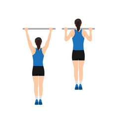 Woman Doing Pull Up Exercise Flat