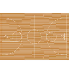 Basketball Court Floor With Line On Wood Pattern