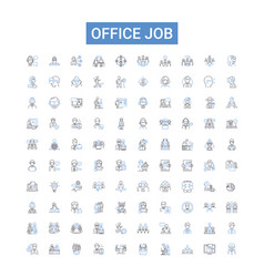 Office Job Outline Icons Collection Job