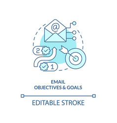 Email Objectives And Goals Turquoise Concept Icon