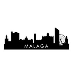 Malaga Skyline Silhouette Black City