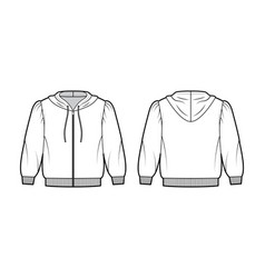 Zip-up Cropped Cotton-jersey Hoodie Technical