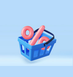 3d Shopping Cart With Percent