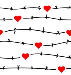 Seamless Pattern Barbed Wire The Red Heart