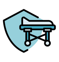 Secure Hospital Bed Icon Flat