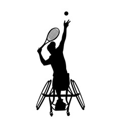 Silhouette Of Man With Disability Playing Tennis