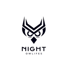 Head Owl Night Nocturnal Eyes Modern Shape Logo