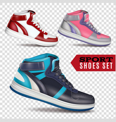 Color Sport Shoes On Transparent Background