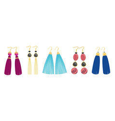 Set Womens Tassel Earrings Made Silk