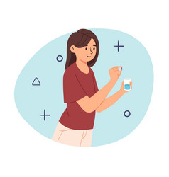 Woman Taking Pill Concept