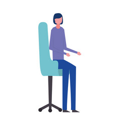 Young Woman Sitting In Chair Office Avatar