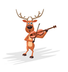 Christmas Reindeer Playing Violin Hand Drawn