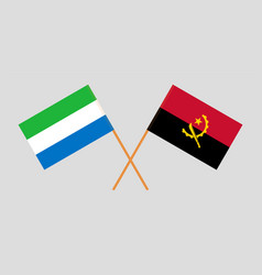 Crossed Flags Of Sierra Leone And Angola Official