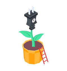 Modern Isometric Icon Of Eco Energy