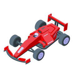 Race Car Icon Isometric Circuit Track