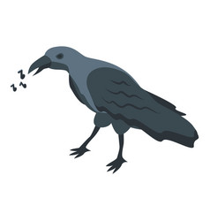 Raven Bird Icon Isometric Crow Death