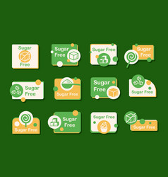 Sugar Free Isometric Icon Set Healthy Food