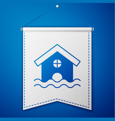 Blue House Flood Icon Isolated On Background