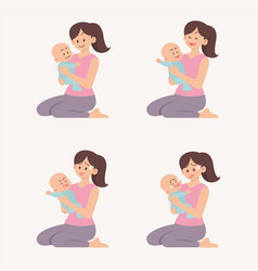 Mother Holding Baby Set