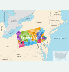 Pennsylvania State Counties Colored