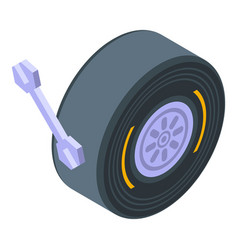 Racetrack Wheel Icon Isometric Car Race