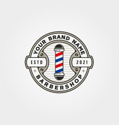 Vintage Barbershop Badge Logo Design