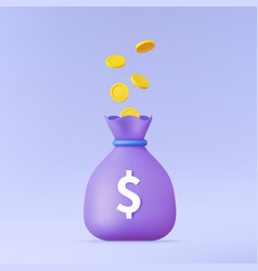 Coins Float In Bag Money Icon