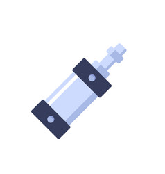 Pneumatic Cylinder Icon On White Flat