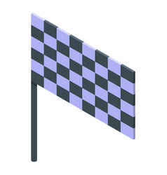 Racetrack Flag Icon Isometric Car Track