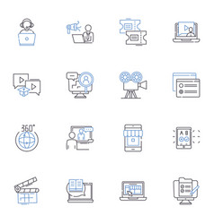 Acting Career Line Icons Collection Craft