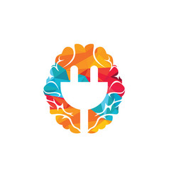 Brain And Electric Plug Logo Design