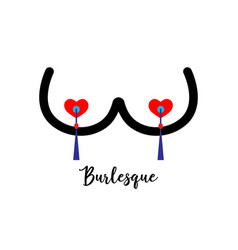 Burlesque Logo Design Big Boobs Nipple Pasties