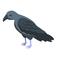 Raven Icon Isometric Bird Crow