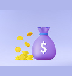 Coins Float In Bag Money Icon