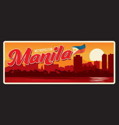 Manila Capital Of Philippines Retro Travel Plate