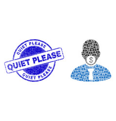 Rubber Quiet Please Stamp And Hush Money Fractal