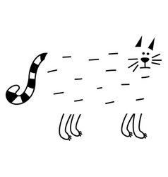 Simple Abstract Cat Doodle Fat Animal Clipart