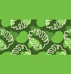 Palm Leaf Monstera Seamless Pattern In