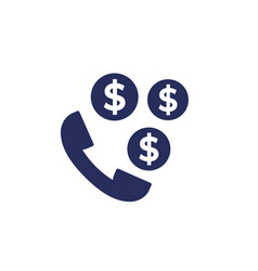 Phone Call Cost Icon On White