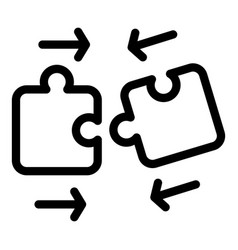 Two Puzzle Pieces Connecting With Arrows Showing