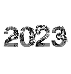 2023 New Year Decorative Brush Numbers Art