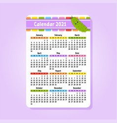 Calendar For 2021 With A Cute Character Fun