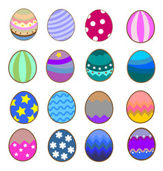 Set Of Cute Easter Eggs Icons